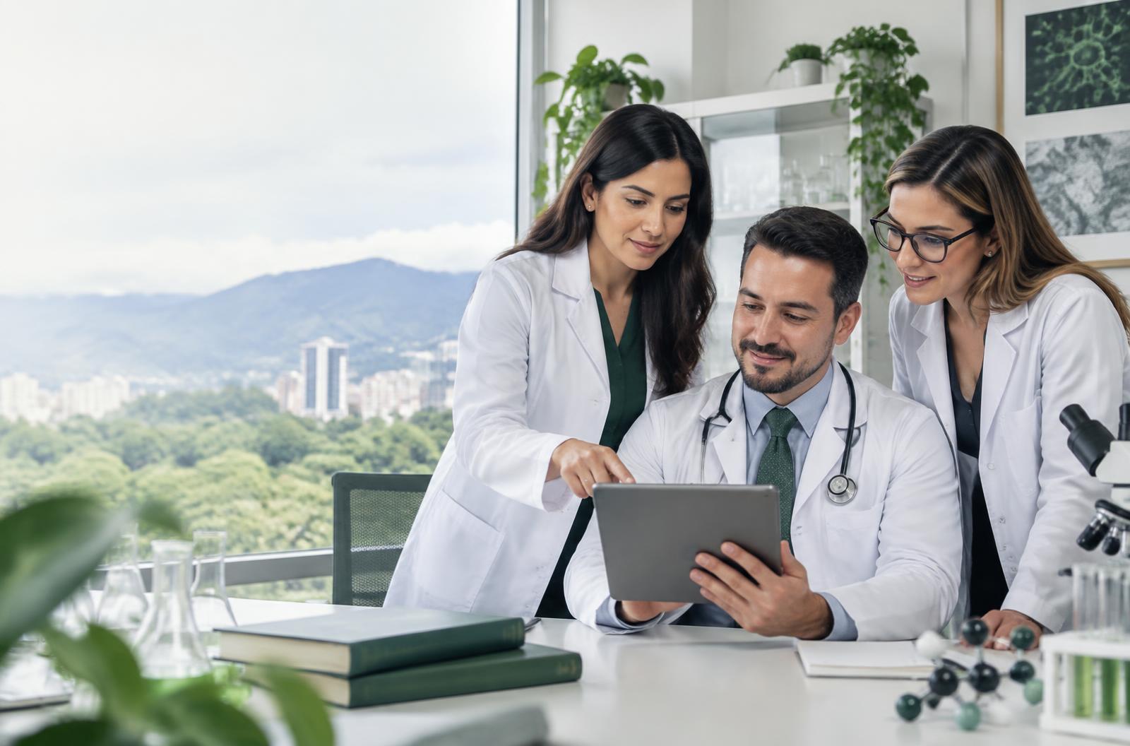Médicos costarricenses colaborando en un entorno clínico